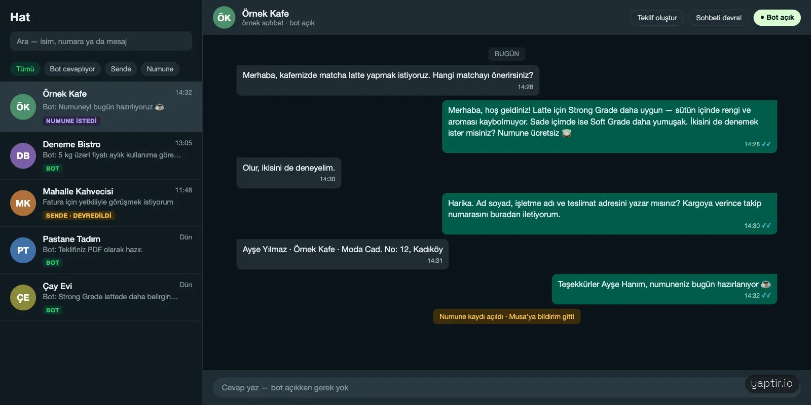 MUUS WhatsApp Asistanı ekran görüntüsü