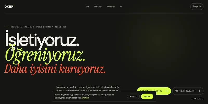 Okeep Web Sitesi ekran görüntüsü
